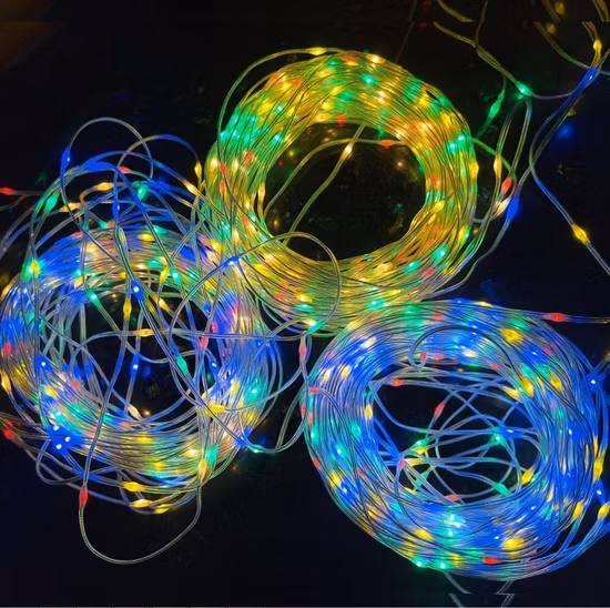 Luci colorate a LED per tunnel di Natale con illuminazione a corde per la decorazione