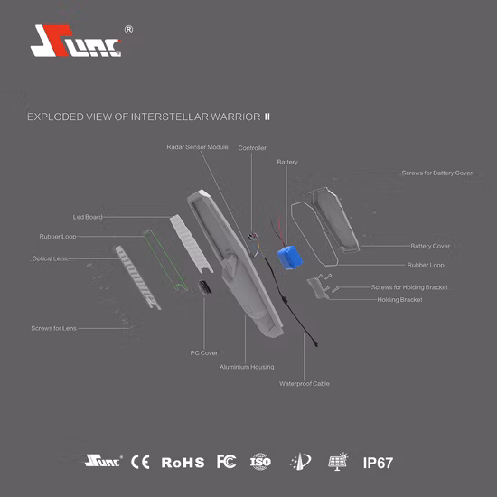 ISO9001 IP67 30W 40W 60watt Impermeabile Esterno Tutto in Uno LED Integrato Luce Solare da Giardino per Strada Strada con Pannello e Batteria al Litio